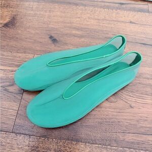 Green Mesh Slip-On Ballet Flats